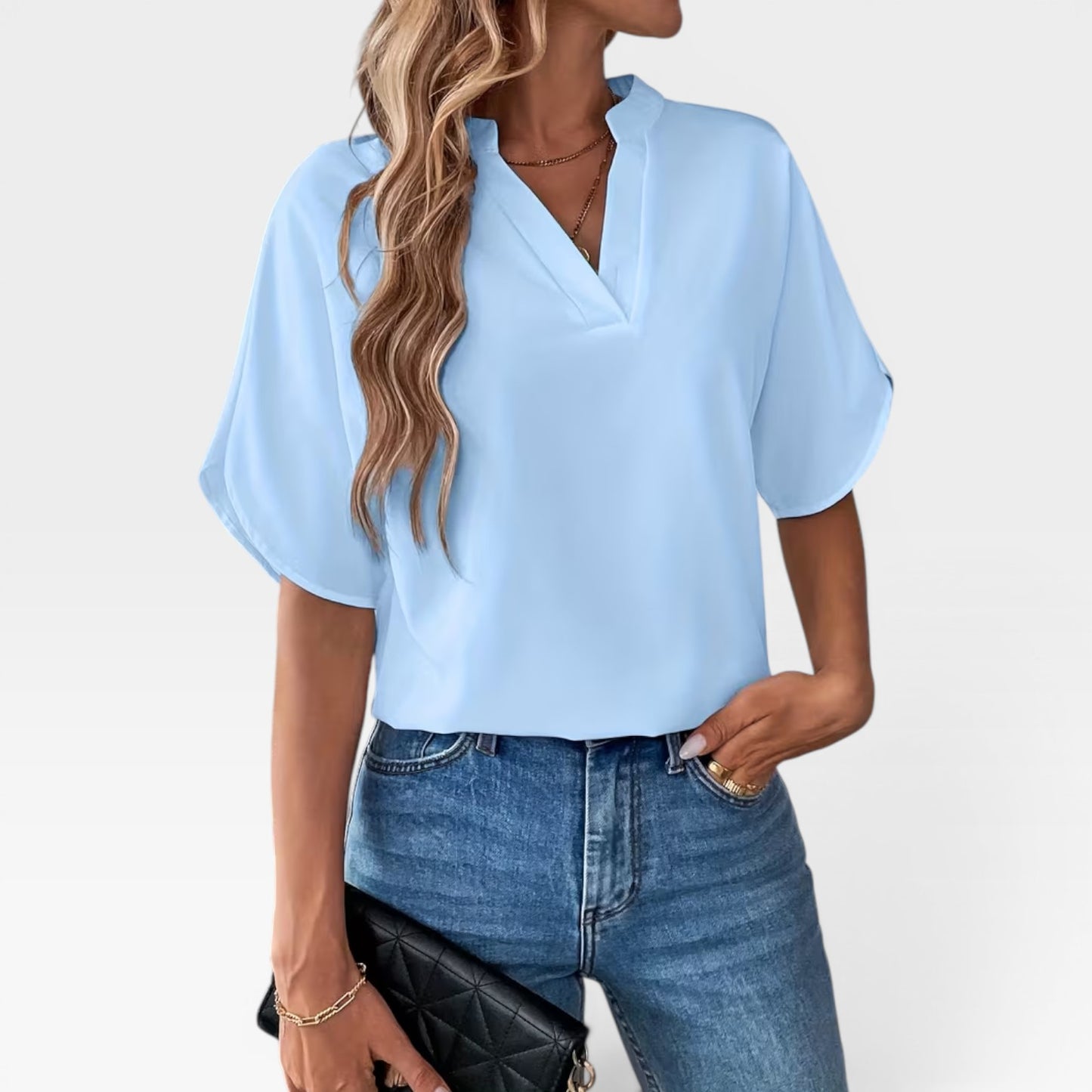 Women's Short Sleeve Blouse – Dressy Casual, Lightweight Summer Top