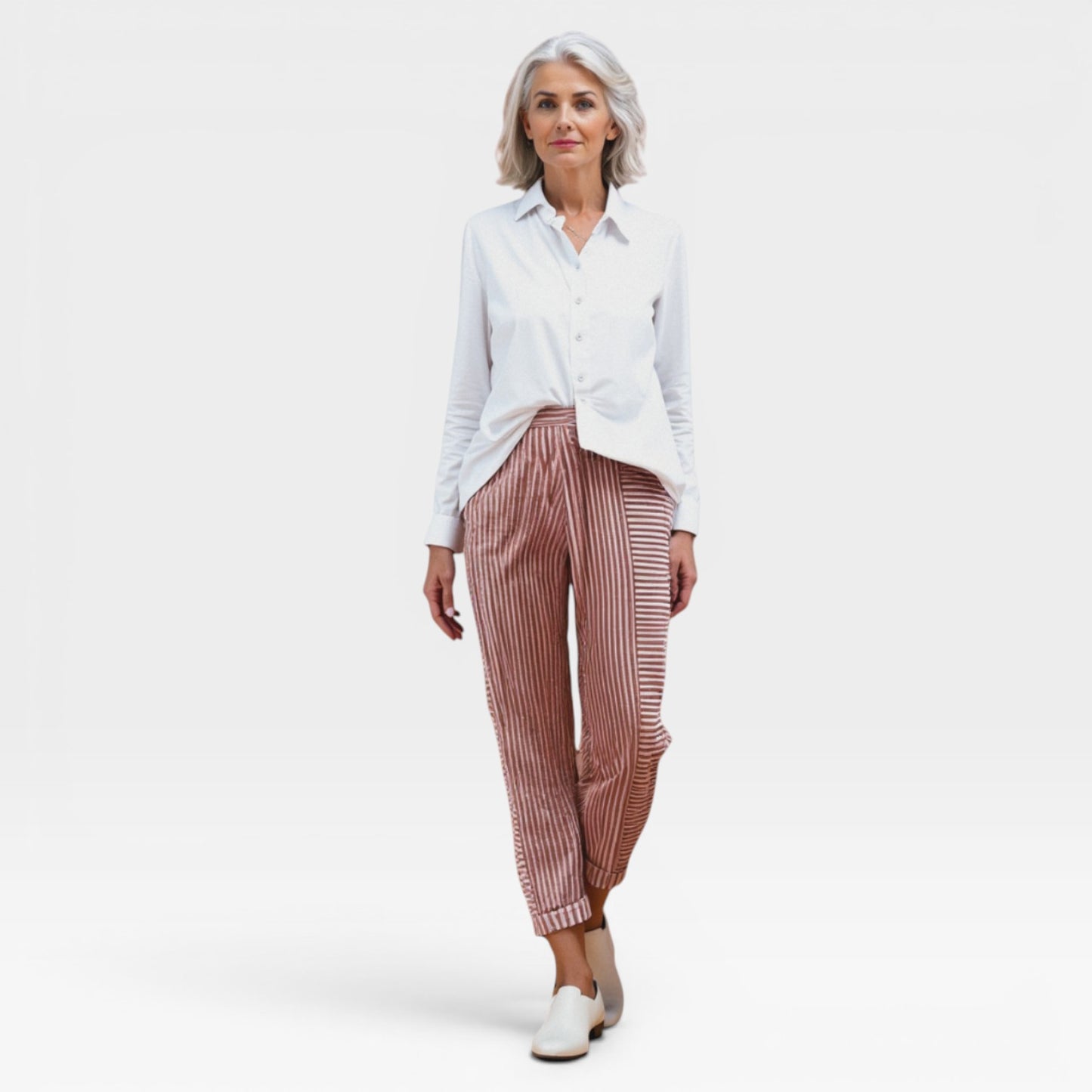 Casual Striped Trousers for Women – Lightweight, Breathable, All-Day Comfort