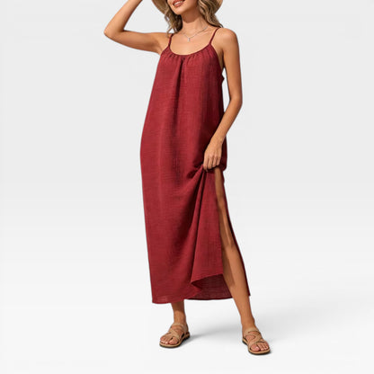 Women's Cami Maxi Dress – Loose Fit Side Split Summer Holiday