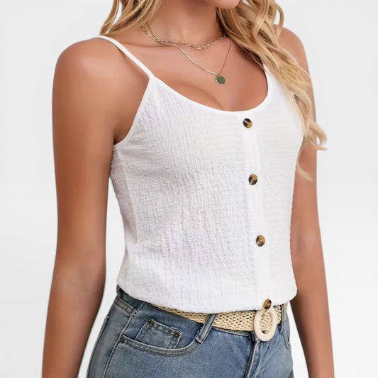 Women's Sleeveless Button-Front Cami Blouse – Lightweight, Breathable Summer Top