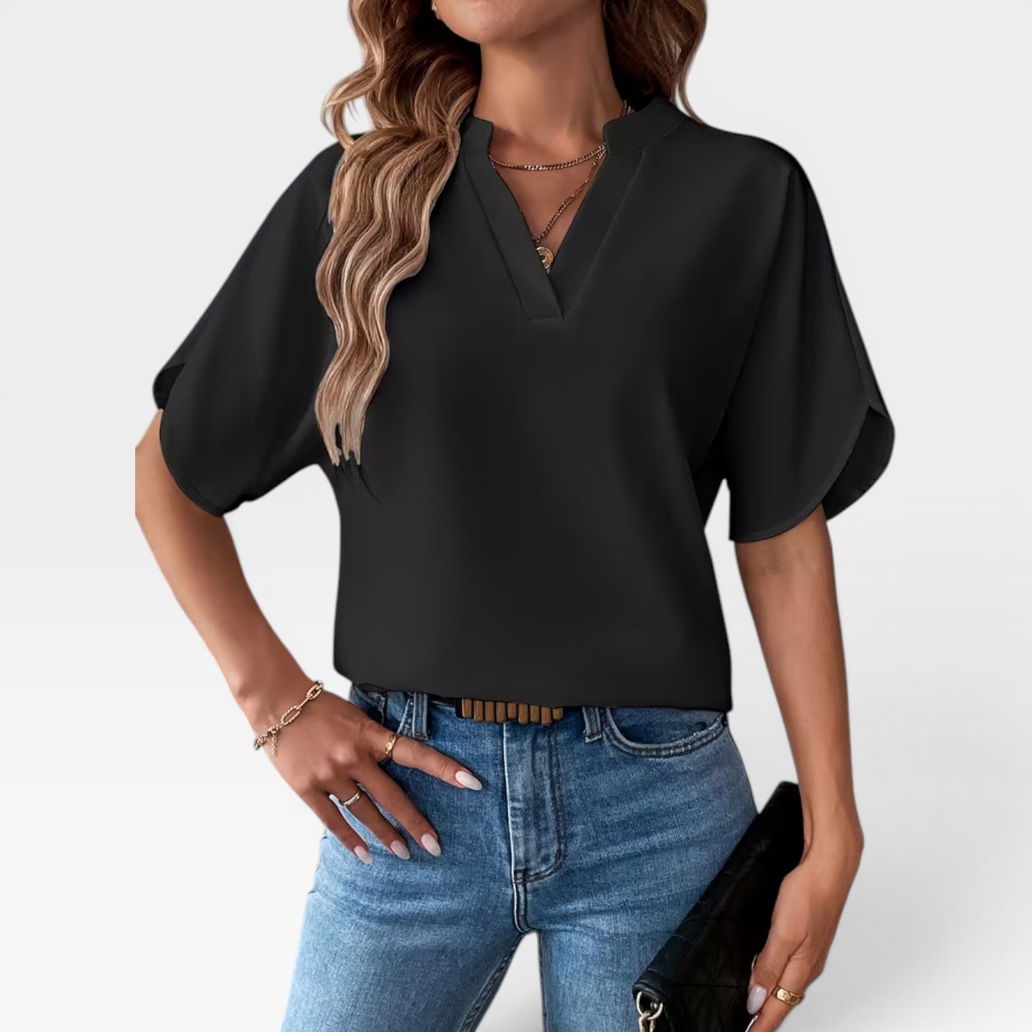 Women's Short Sleeve Blouse – Dressy Casual, Lightweight Summer Top
