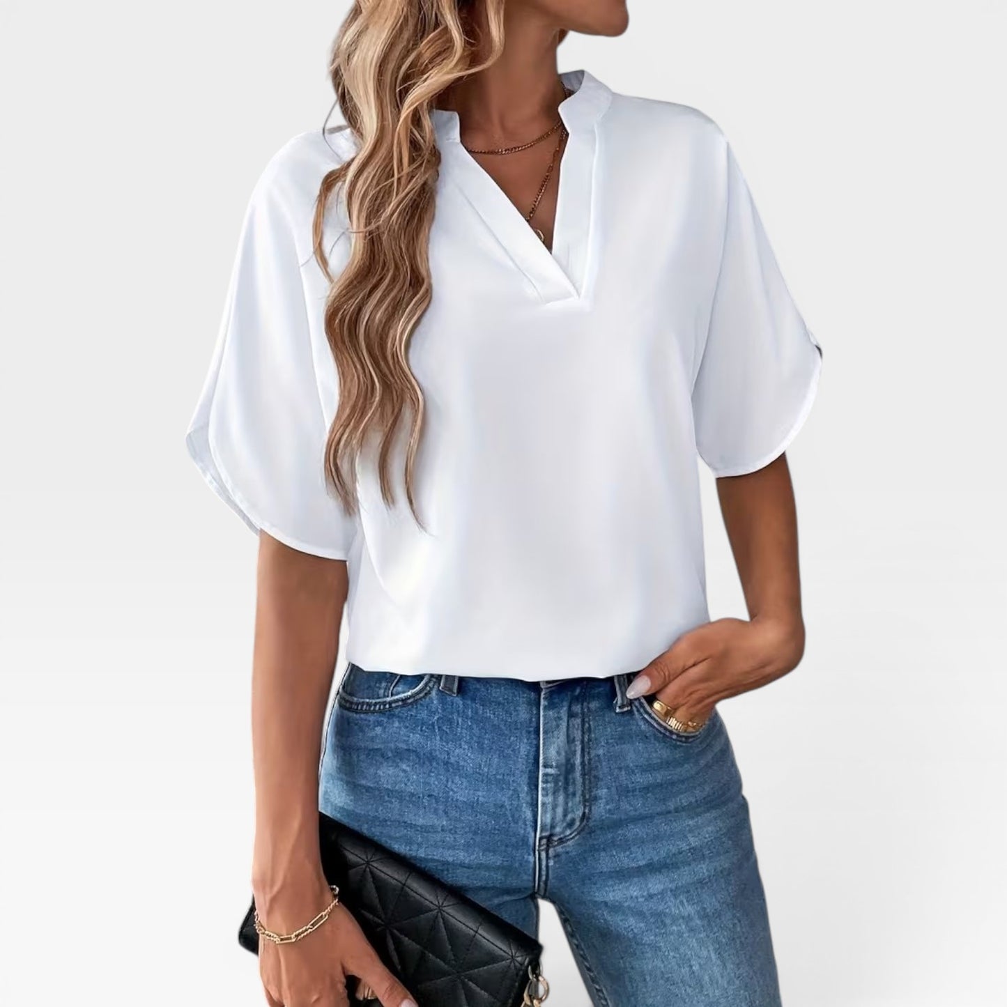 Women's Short Sleeve Blouse – Dressy Casual, Lightweight Summer Top