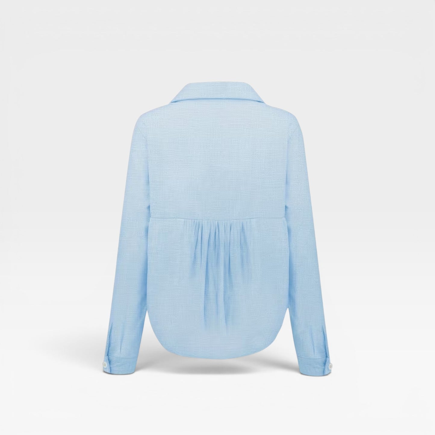 Women's Linen Blend Long Sleeve Shirt – Loose Fit, Breathable Summer Blouse
