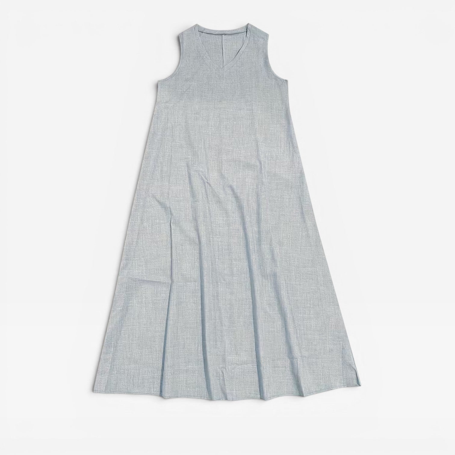 Women's Linen Blend Maxi Dress – V-Neck Sleeveless Relaxed Summer