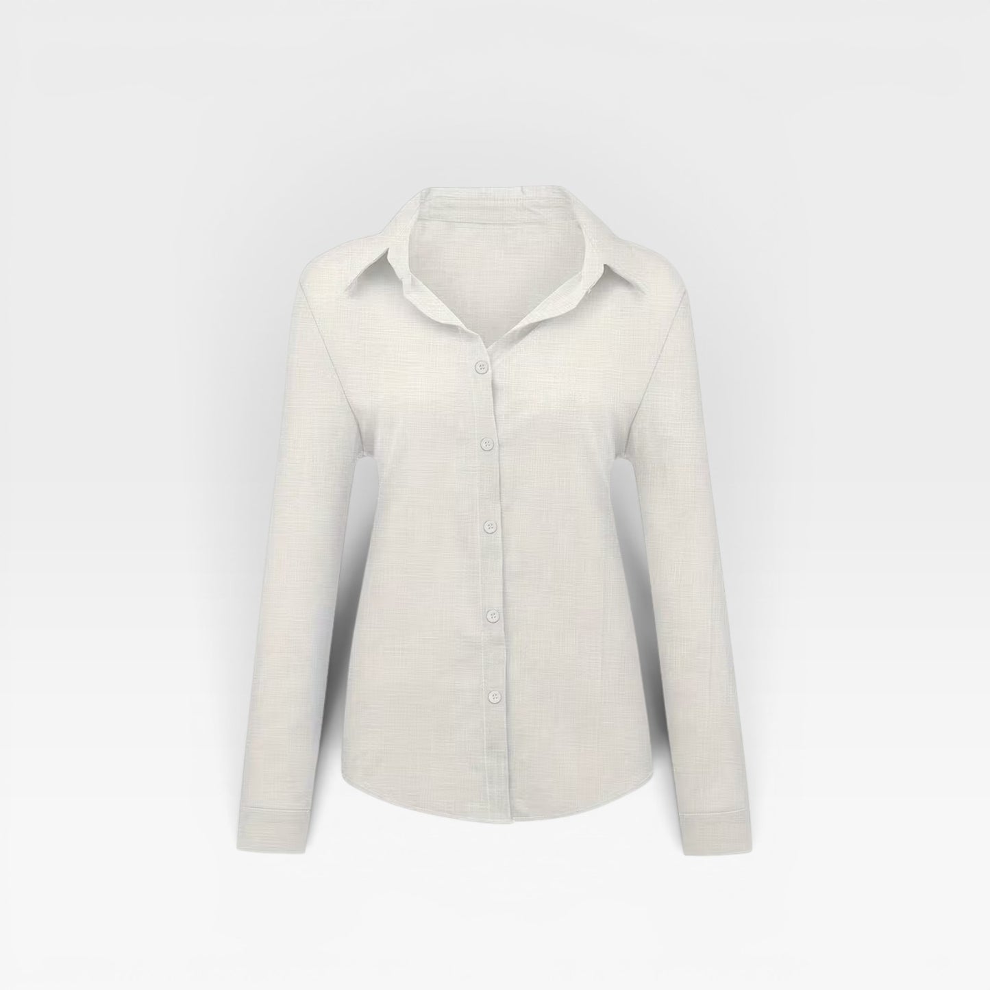 Women's Linen Blend Long Sleeve Shirt – Loose Fit, Breathable Summer Blouse