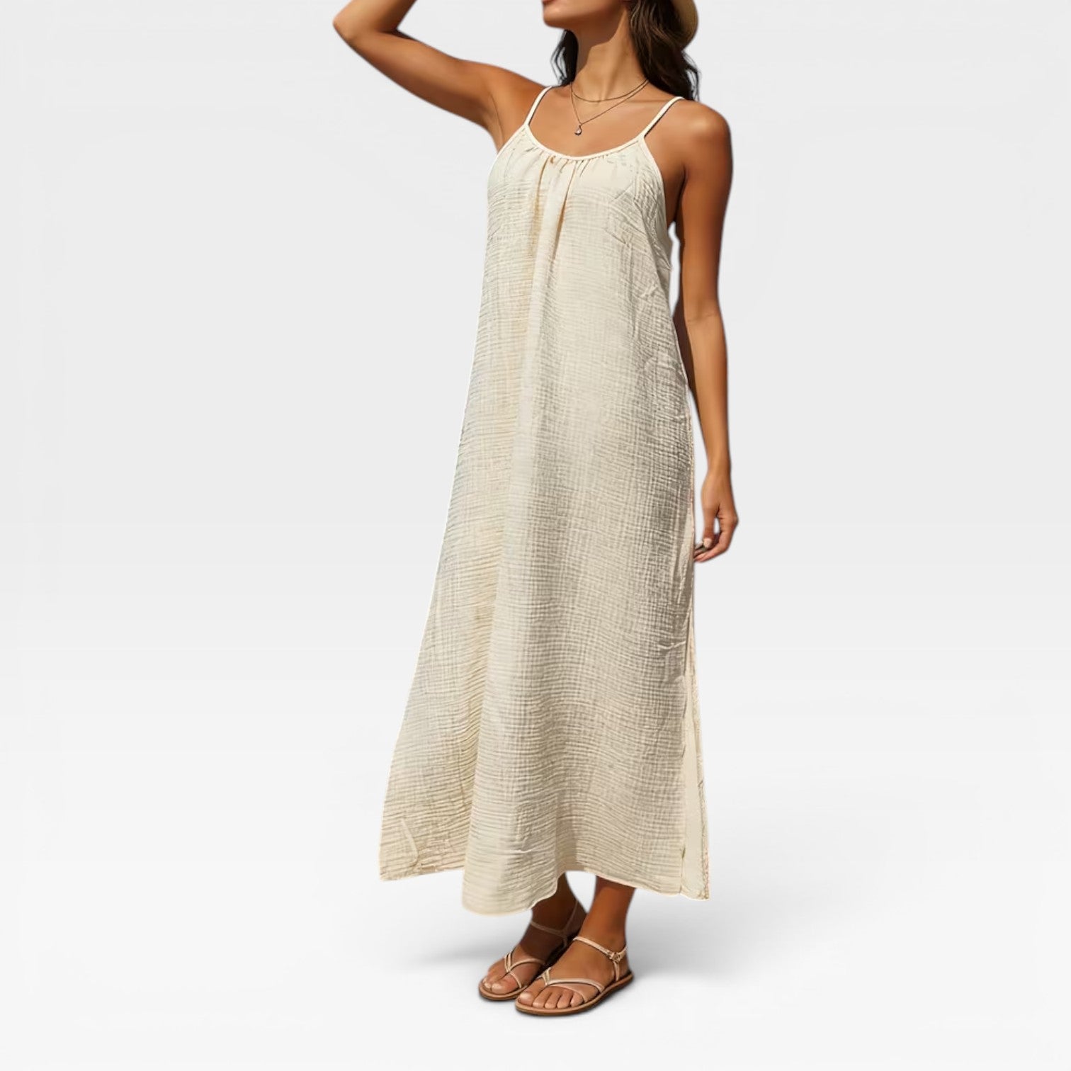 Women's Cami Maxi Dress – Loose Fit Side Split Summer Holiday